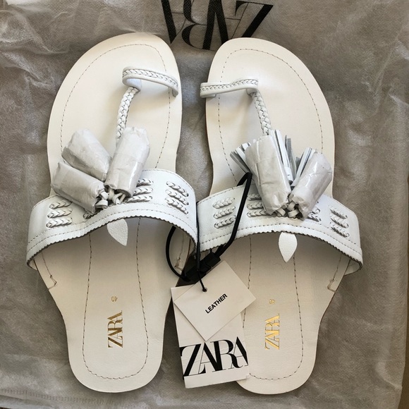 zara sandales blanches